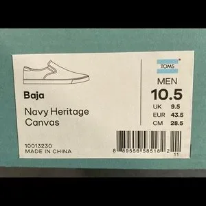 Toms | Shoes | Toms Baja Navy Heritage Canvas 5 Slip On  display picture 1
